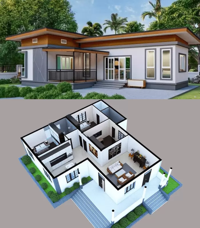 Nhà cấp 4 chữ L